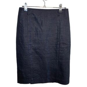 JOSEF - Black Metallic Wool Blend Pencil Skirt - Size 0